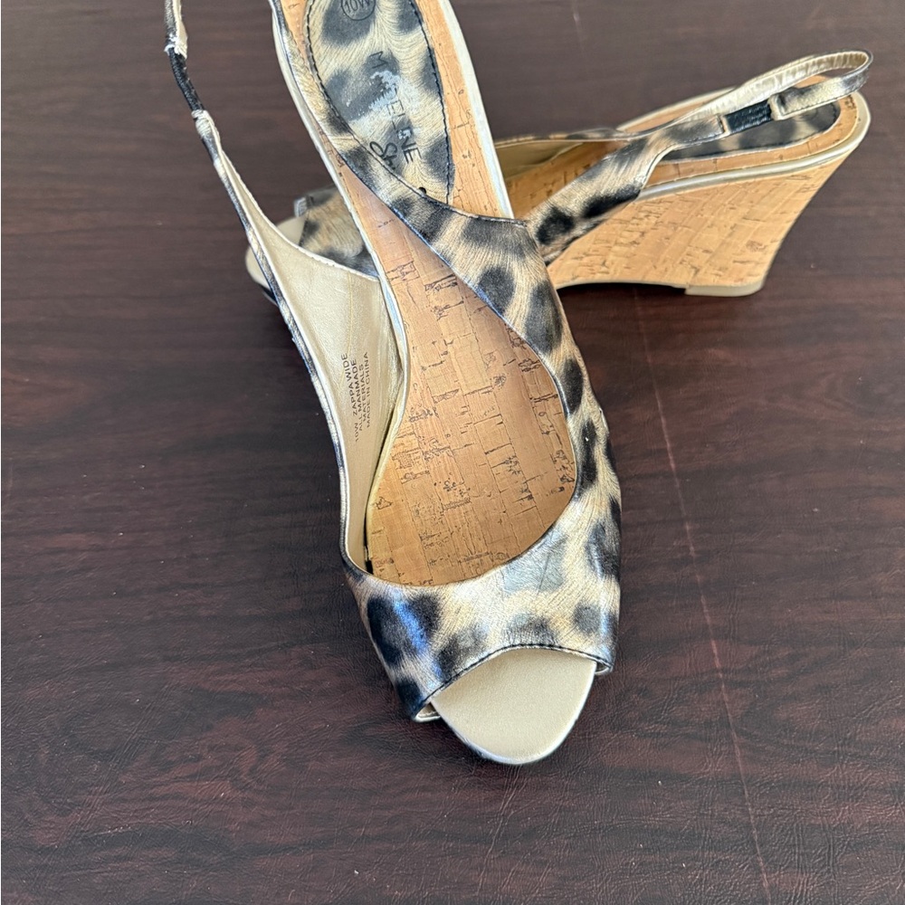 Madeline Stuart Leopard Print Wedge Sandals